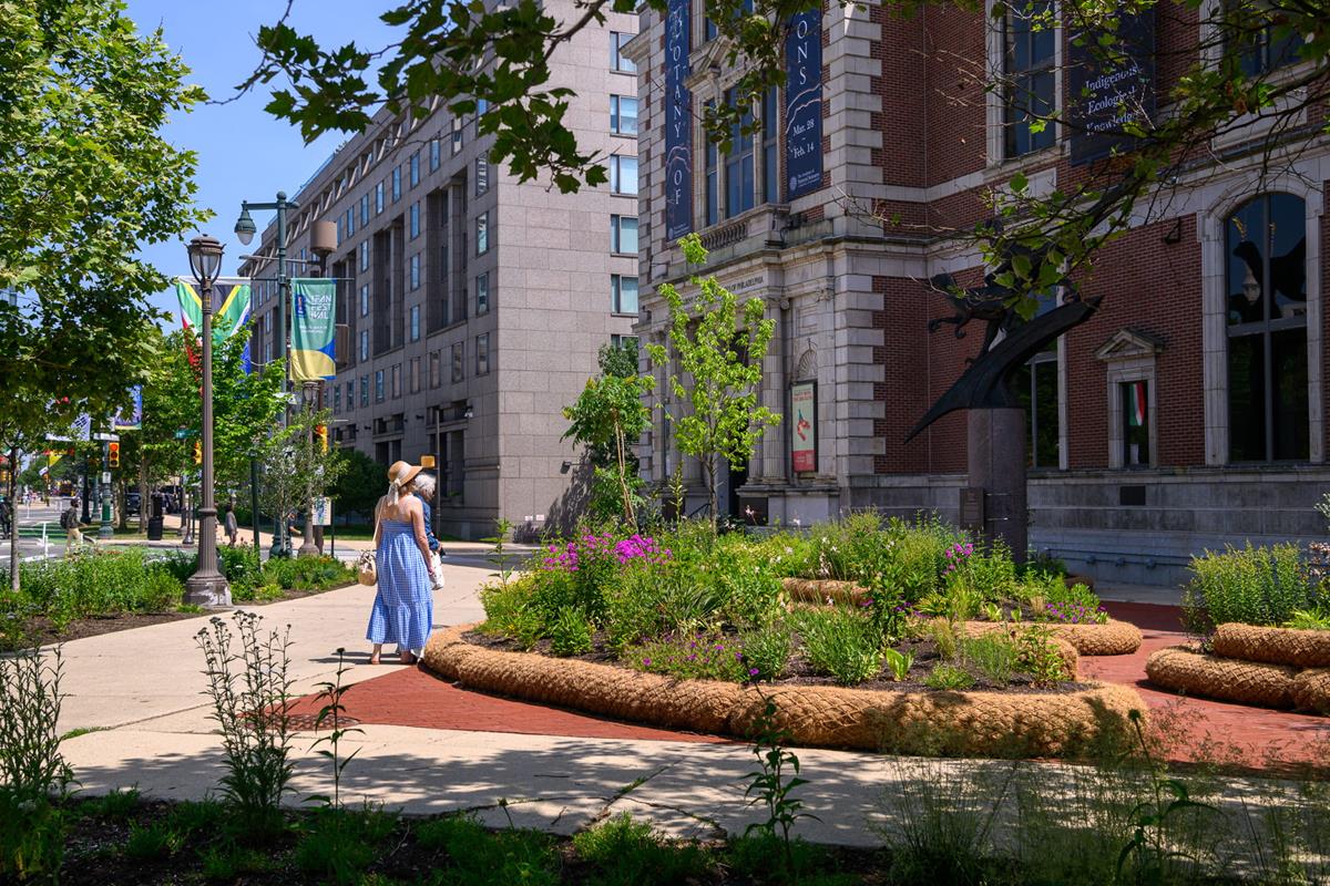 The Botany of Nations Garden in front of The Academy of Natural Sciences.