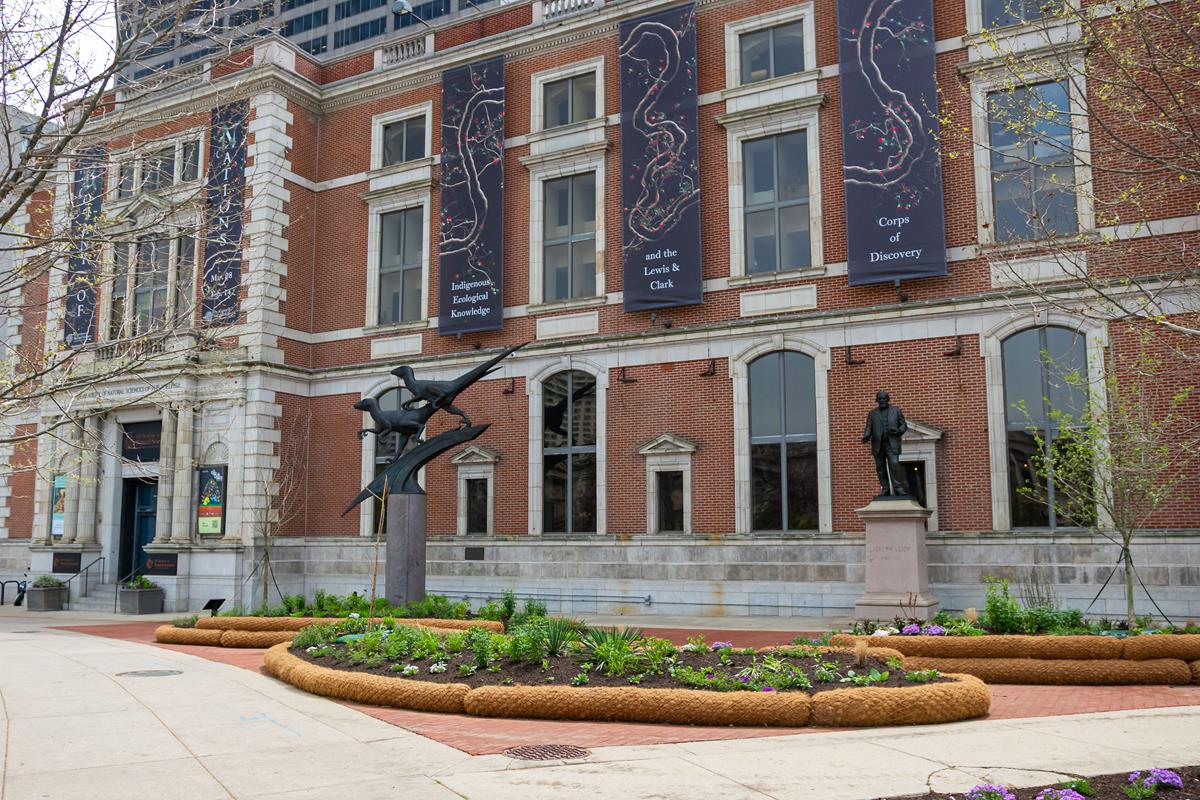 The Botany of Nations Garden outside of the Academy of Natural Sciences.