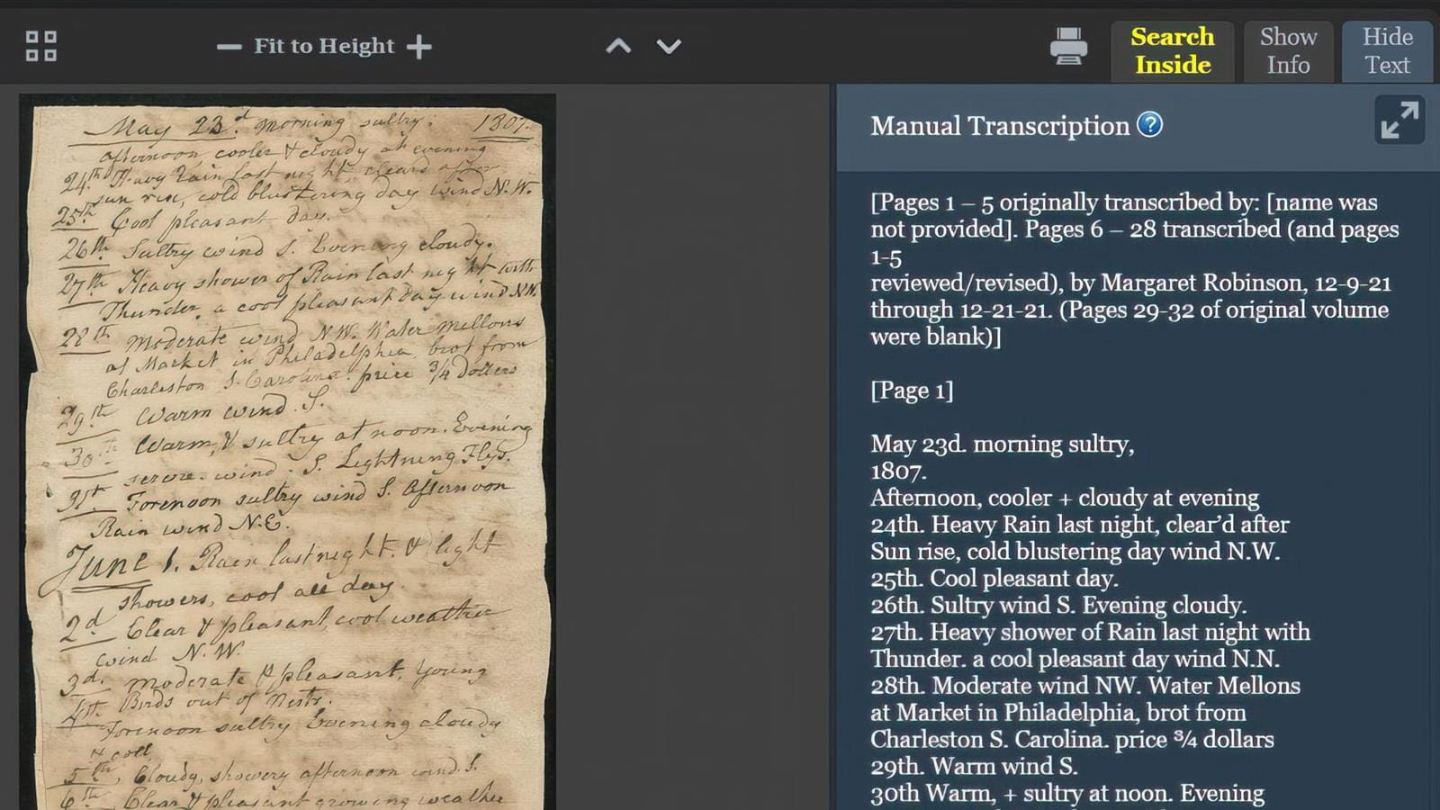 An image of software transcribing handwritten notes.