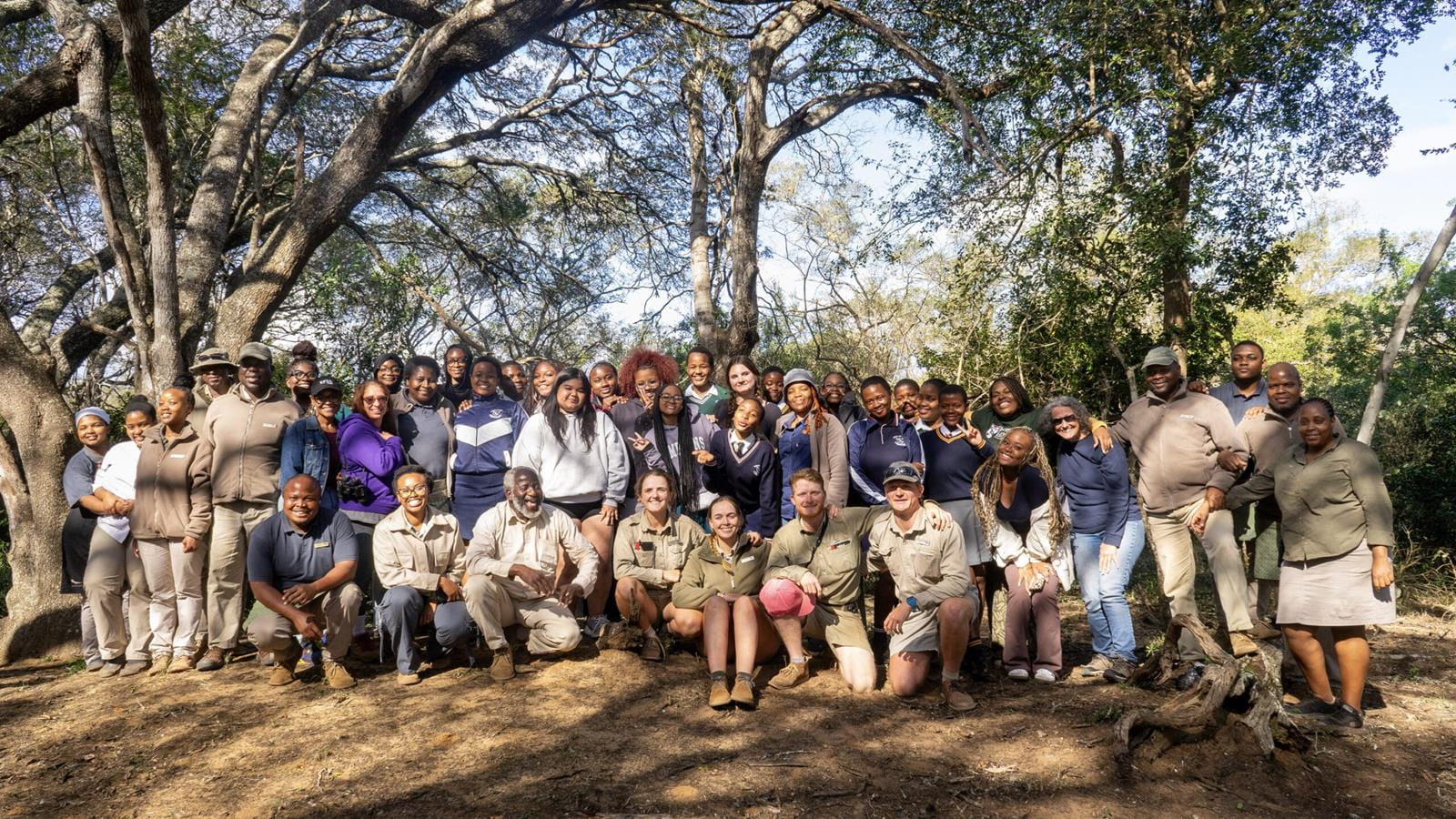 A groupshot of WINS students in South Africa