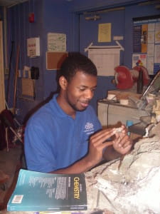 Elias Showell volunteers in the .....