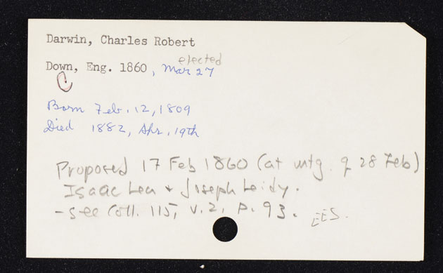 Charles Darwin Membership Card
