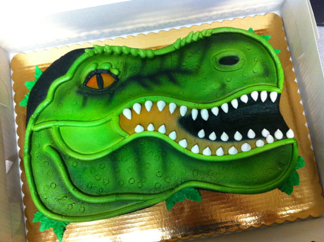 Green T. rex Cake