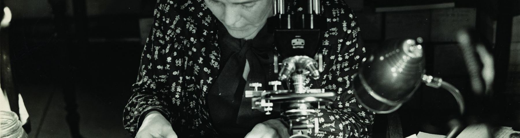 Ruth Patrick at Microscope