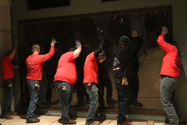 Diorama glass removal at the Academy of Natural Sciences