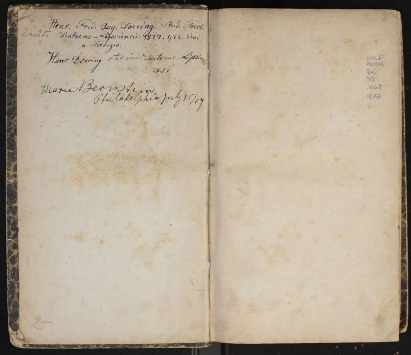 Flyleaf from Willdenow's Guide to Self-Study of Botany