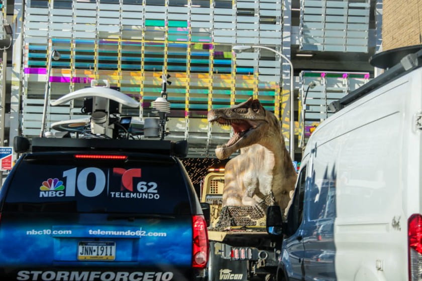Spinosaurus on Flatbed Truck