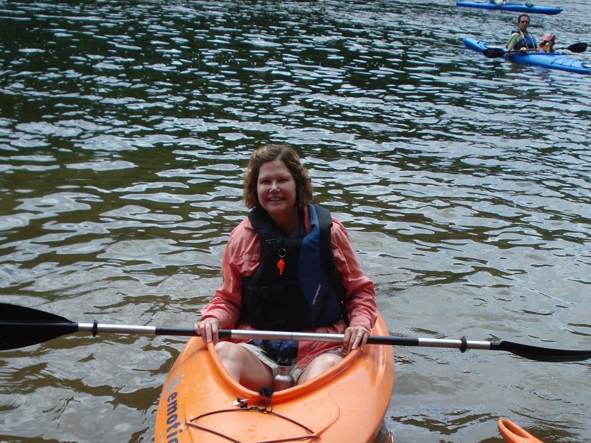 carol in kayak