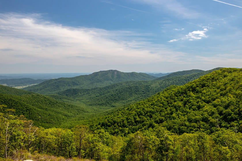 vista overlooking green mountains