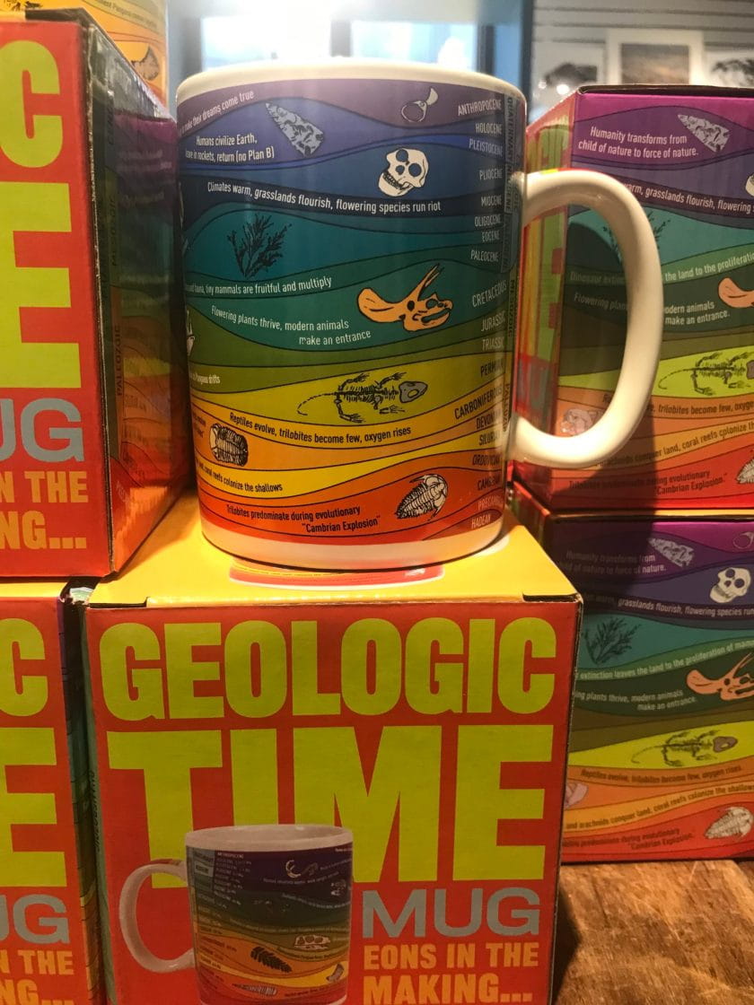 Illustrated geologic time mug