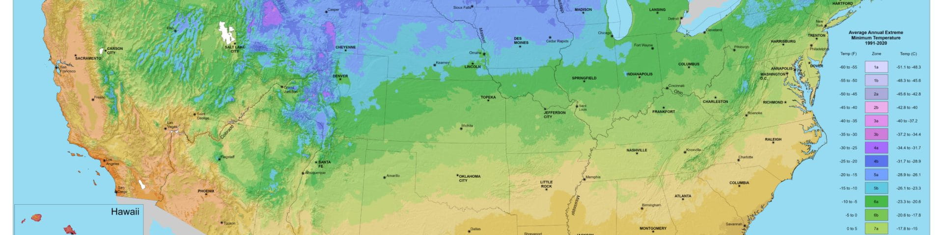 plant hardiness zone map