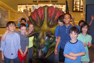 kids with dino