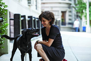 woman and dog