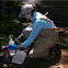 research intern collecting water quality samples