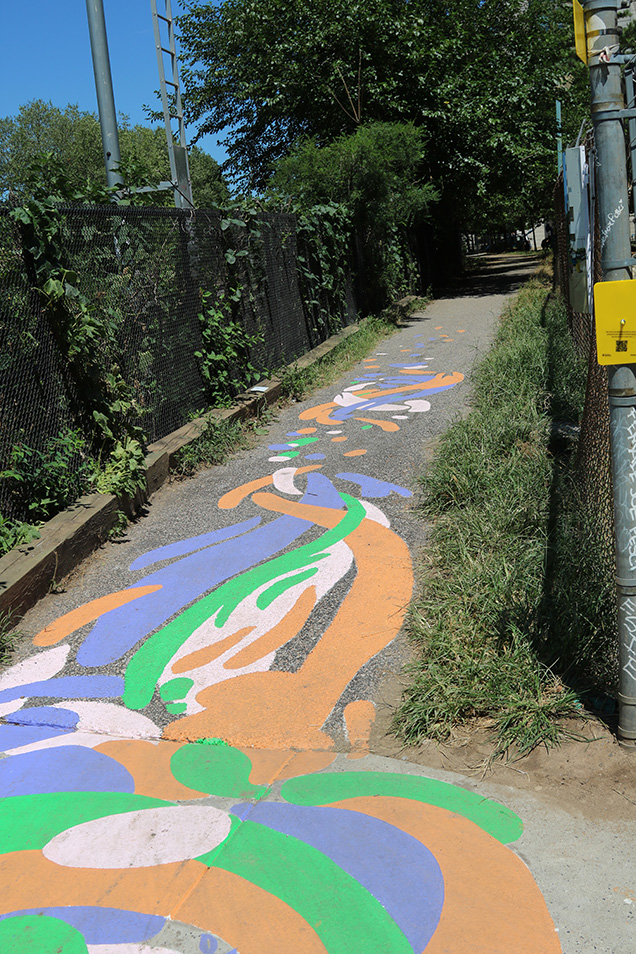 A path with a mural