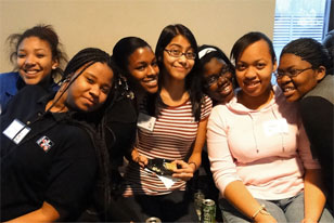 seven WINS ladies hanging out together