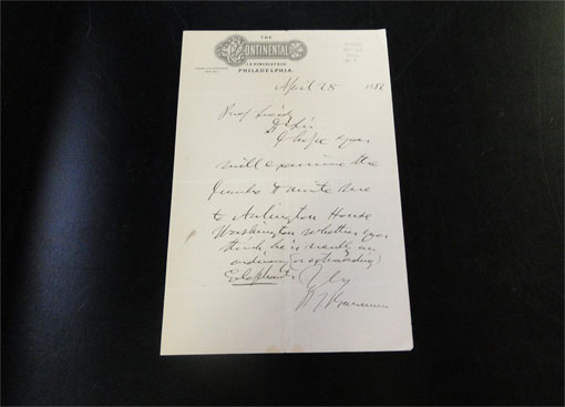 photo of an archival letter