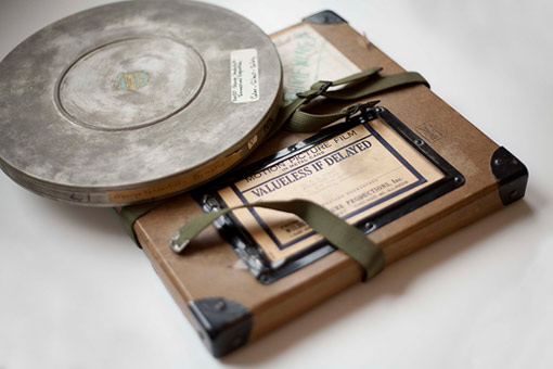 archival film reel and shipping container