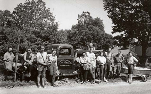 1948 photo of environmental research crew
