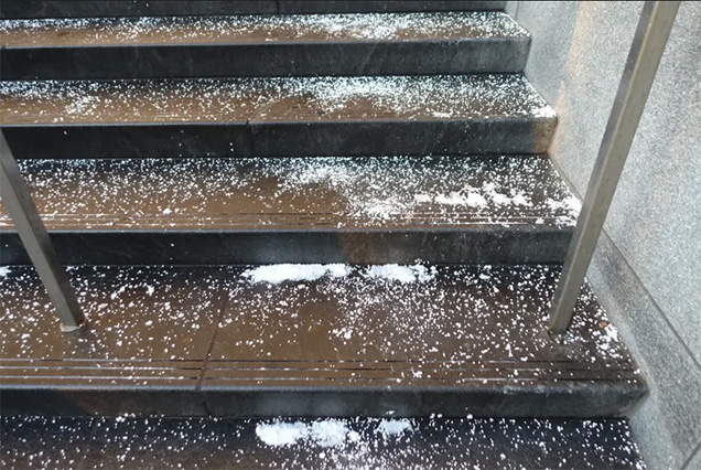 salt on marble steps 