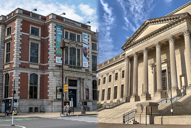 Two Buildings, the Academy of Natural Sciences and the Franklin Institute